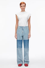 Light Blue Ghost Patch Straight Leg Denim Pants | 3.1 Phillip Lim