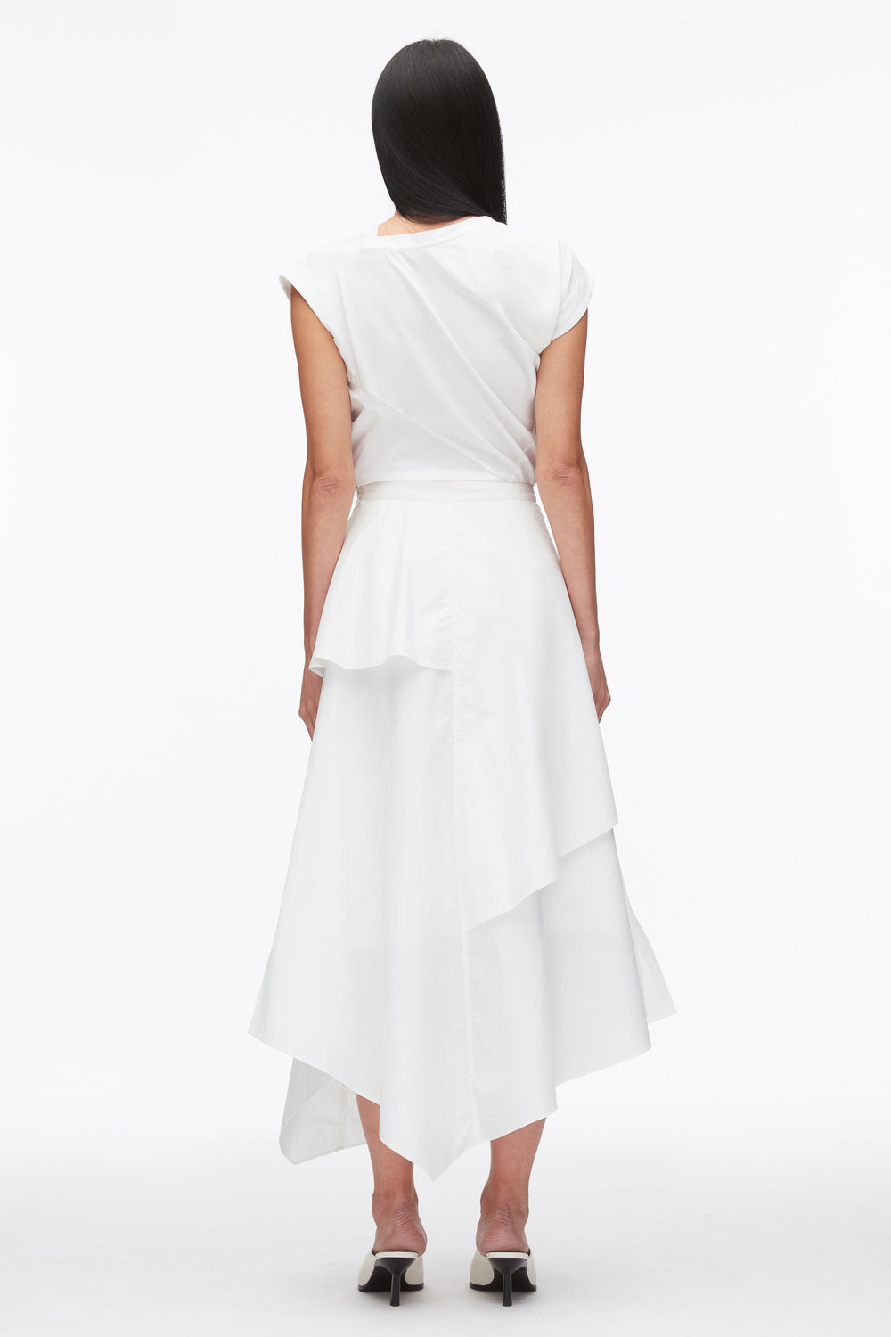 White Layered Skirt with Floral Appliqué | 3.1 Phillip Lim