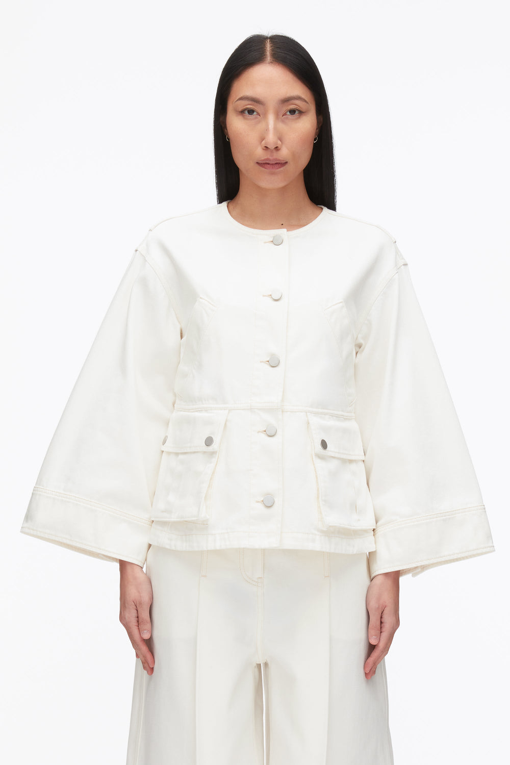 Tofu Collarless Trapeze Denim Jacket | 3.1 Phillip Lim