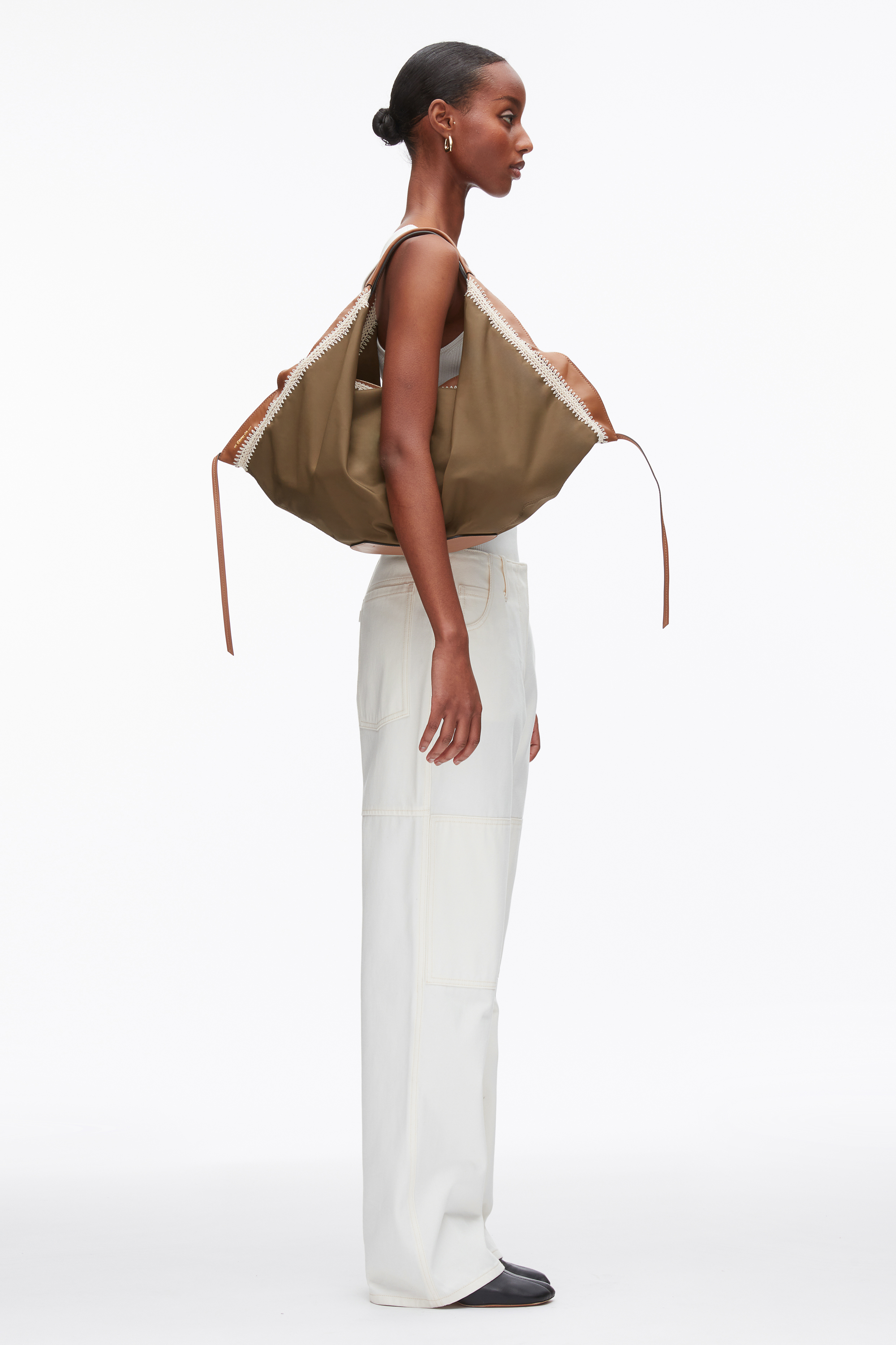 Mushroom Nylon Luna Large Bag with Contrast Stitch | 3.1 Phillip Lim