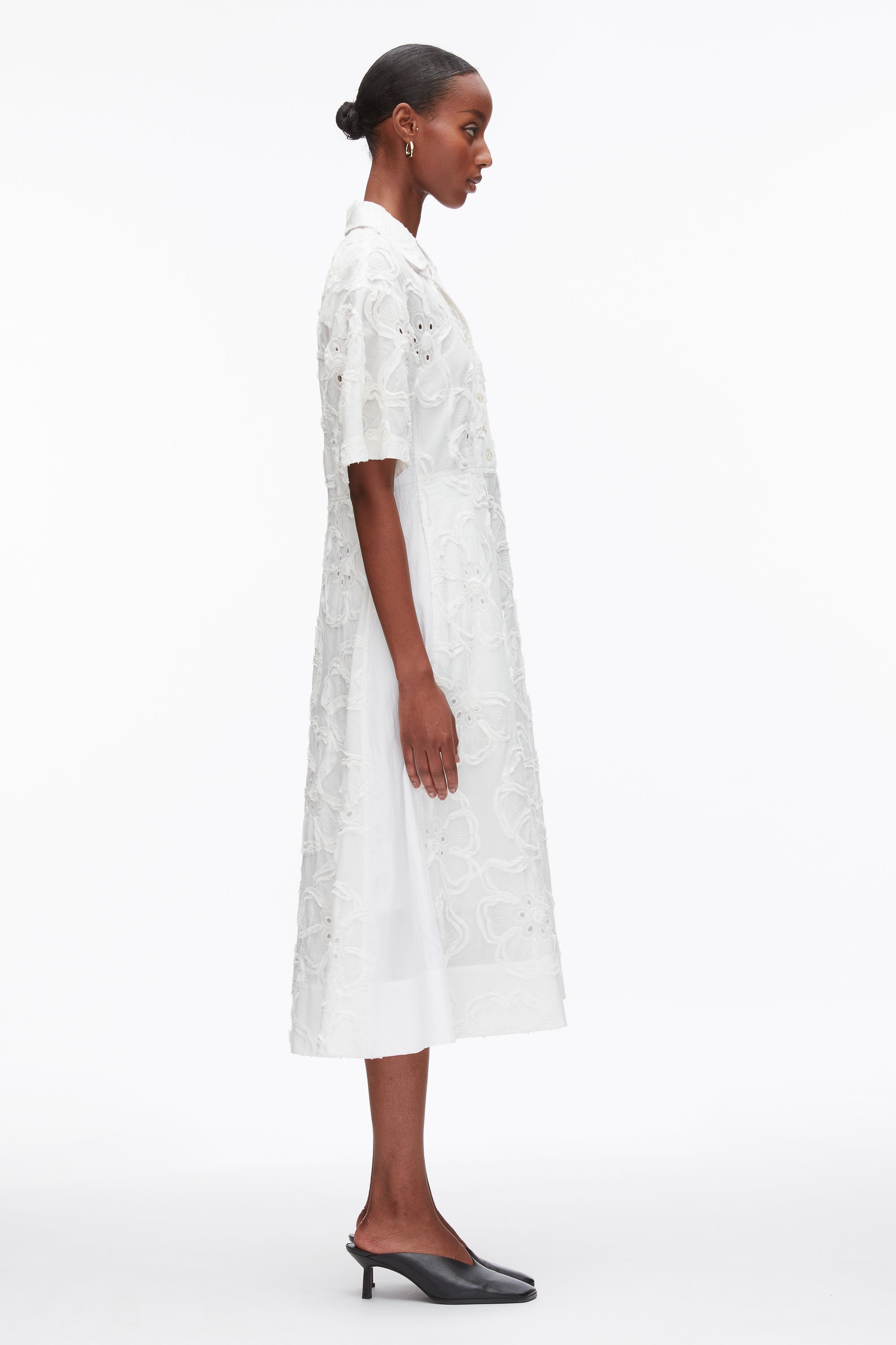 White Embroidered Midi Shirt Dress | 3.1 Phillip Lim