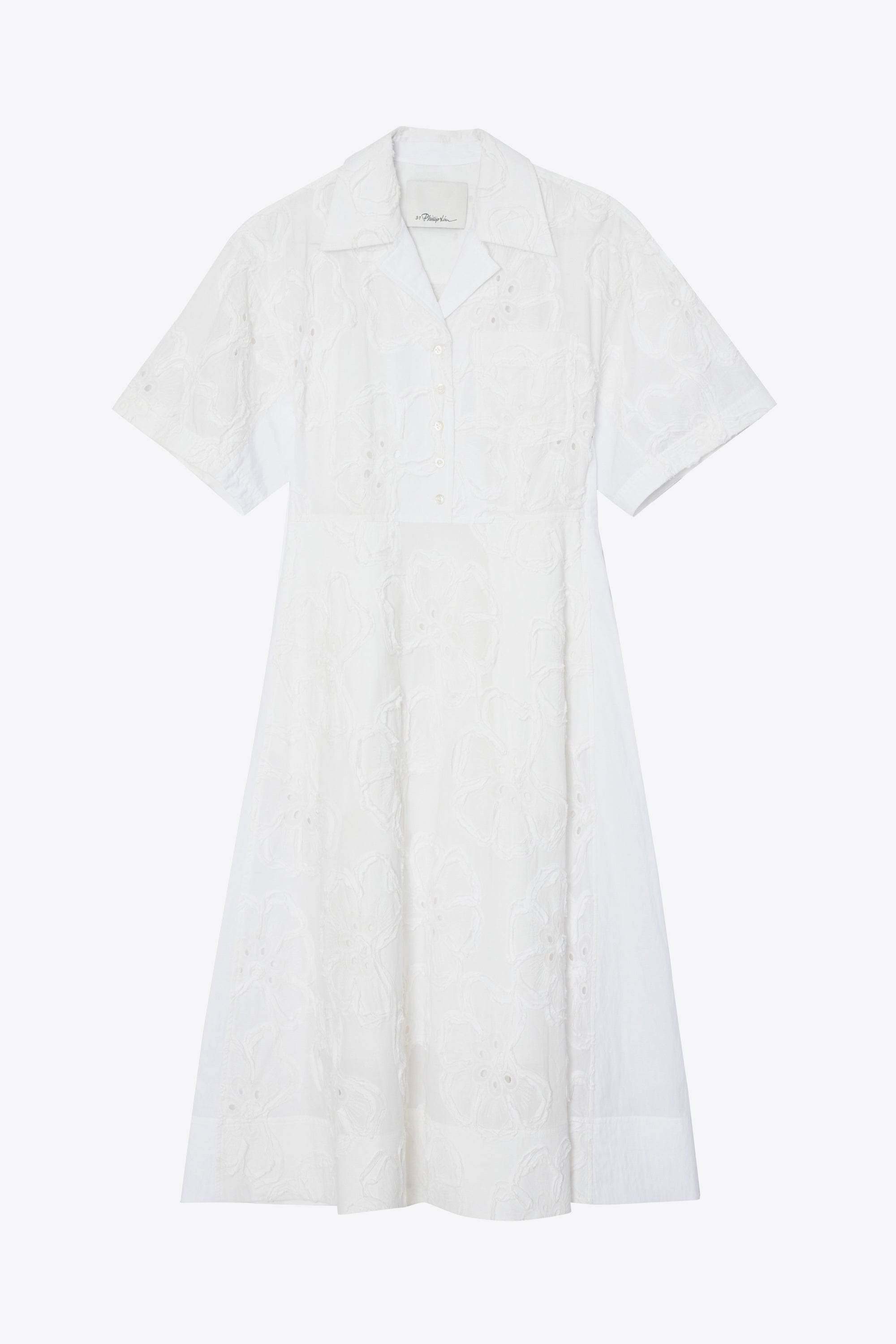 White Embroidered Midi Shirt Dress | 3.1 Phillip Lim