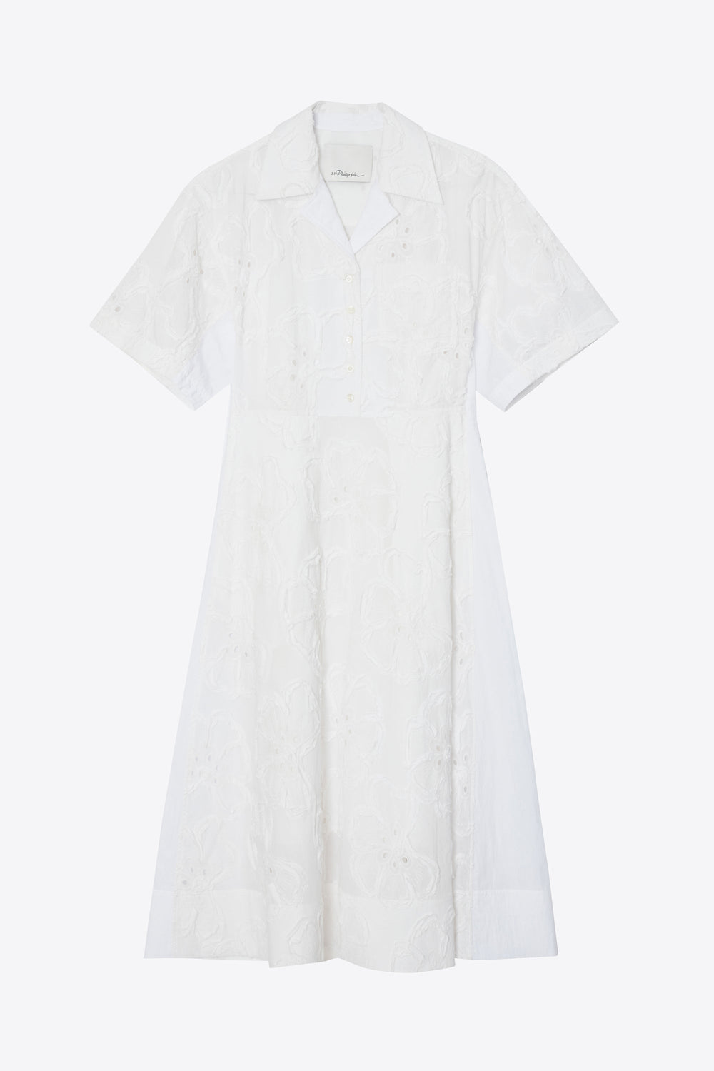 White Embroidered Midi Shirt Dress | 3.1 Phillip Lim