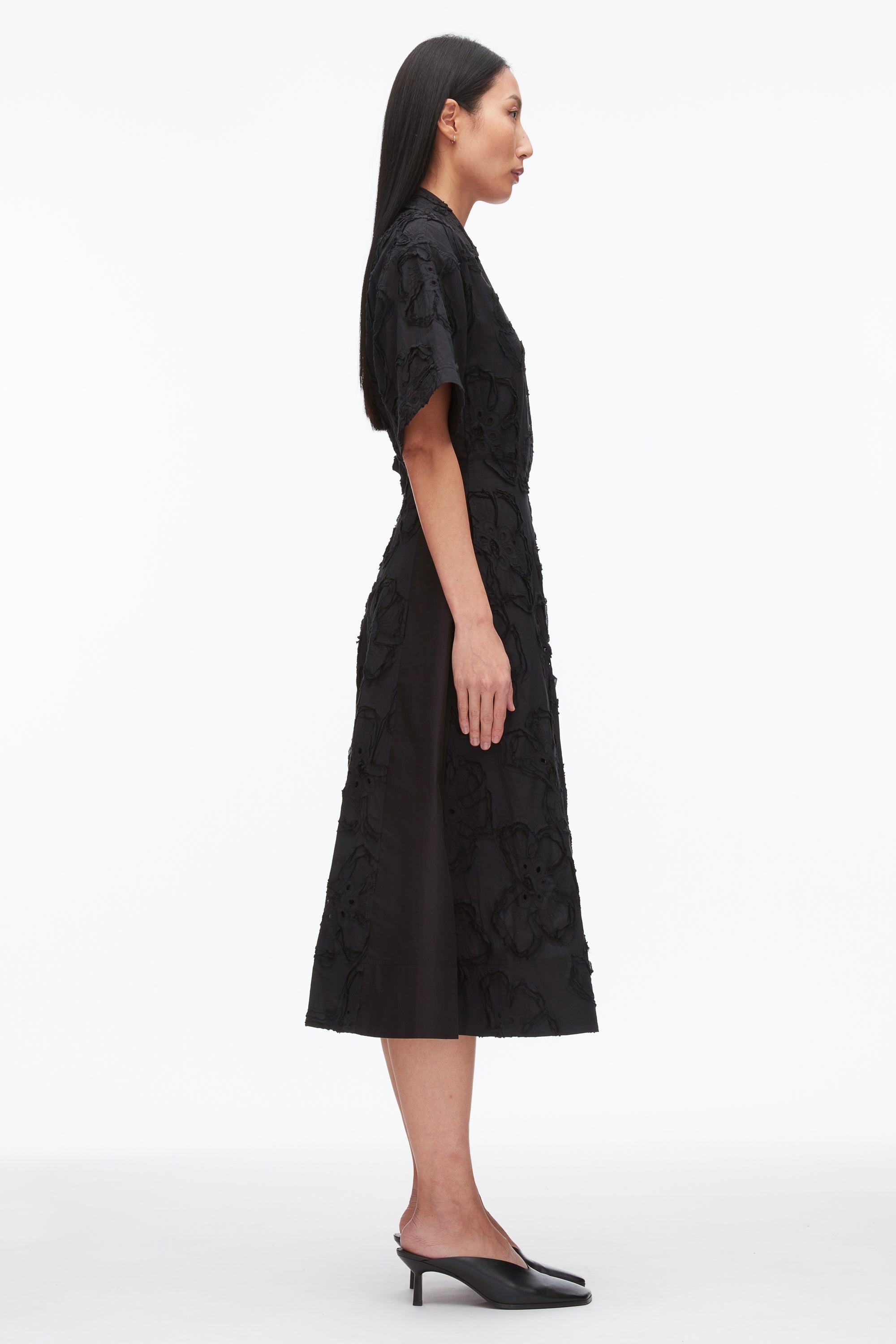 Black Embroidered Midi Shirt Dress | 3.1 Phillip Lim