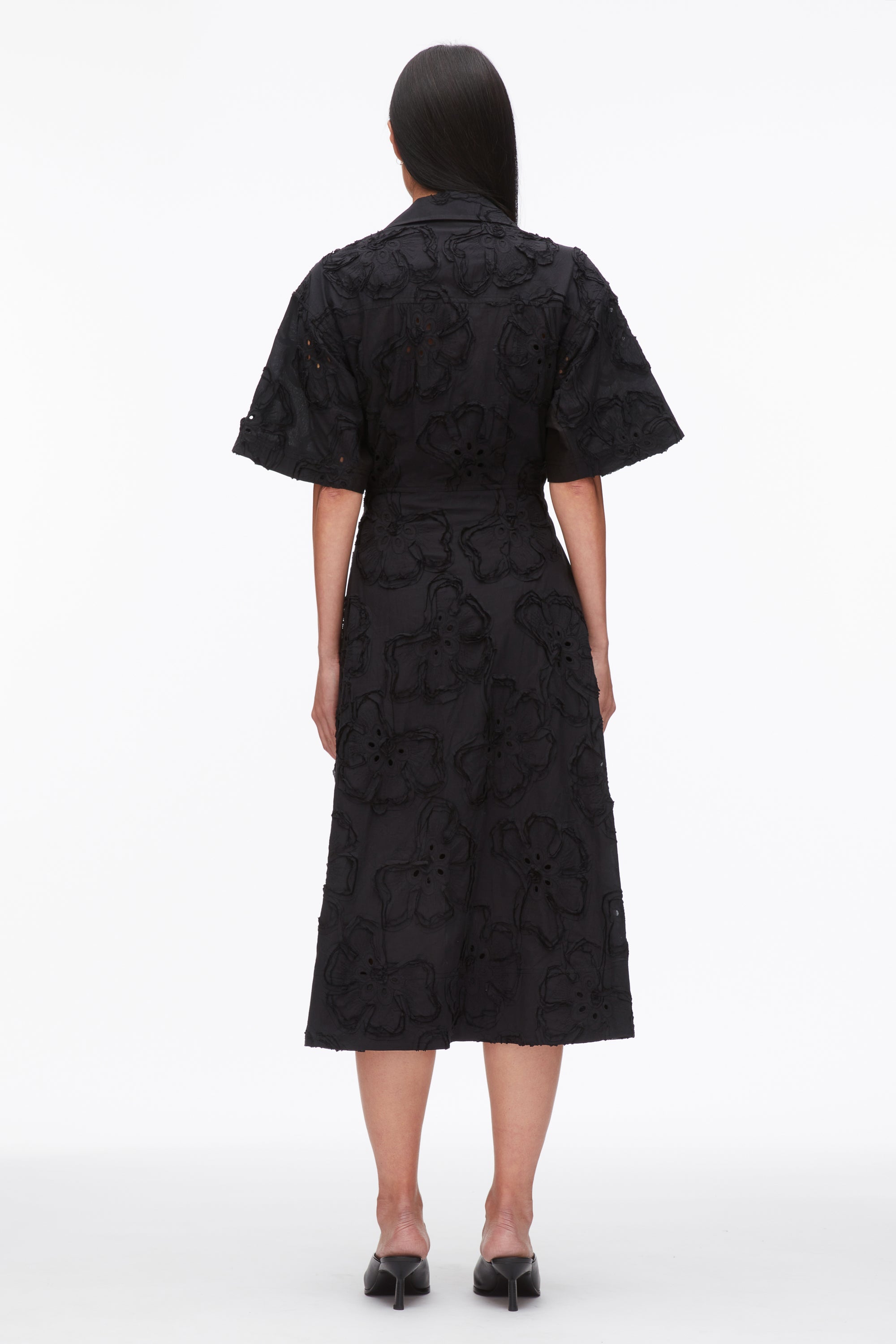 Black Embroidered Midi Shirt Dress | 3.1 Phillip Lim