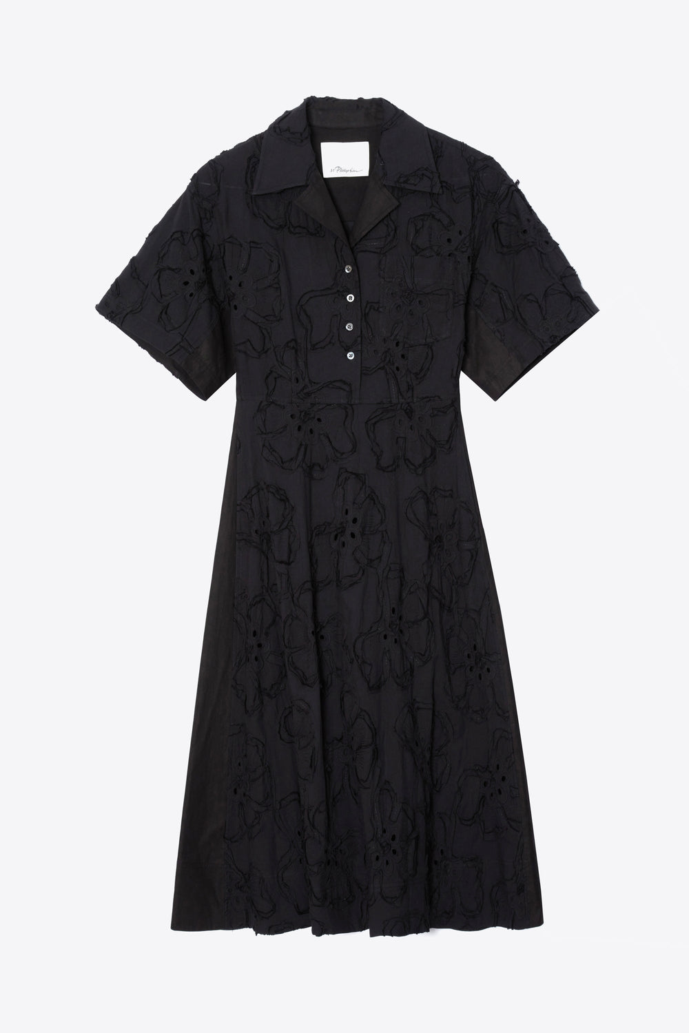 Black Embroidered Midi Shirt Dress | 3.1 Phillip Lim