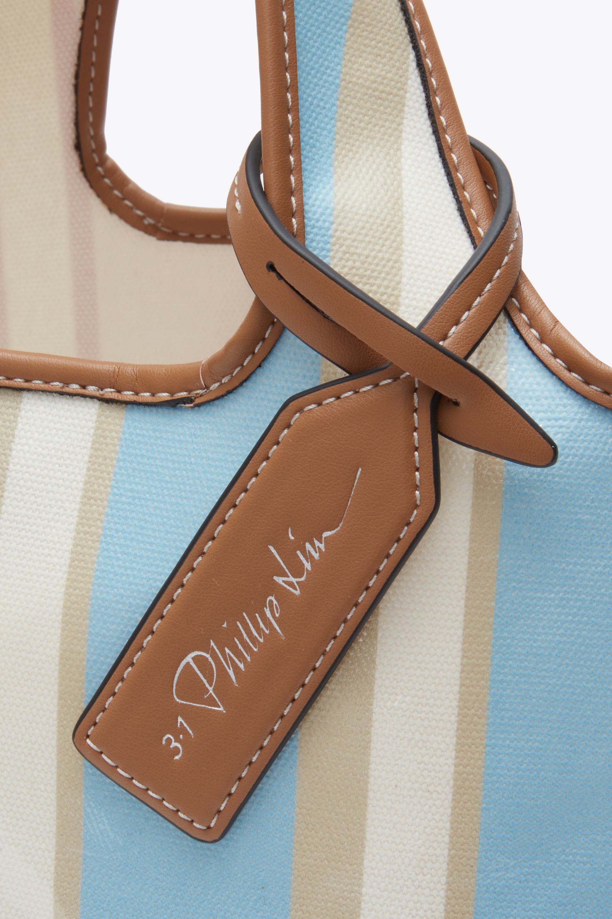 Blue-Pink Multi Dual Stripe Mini Market Tote | 3.1 Phillip Lim