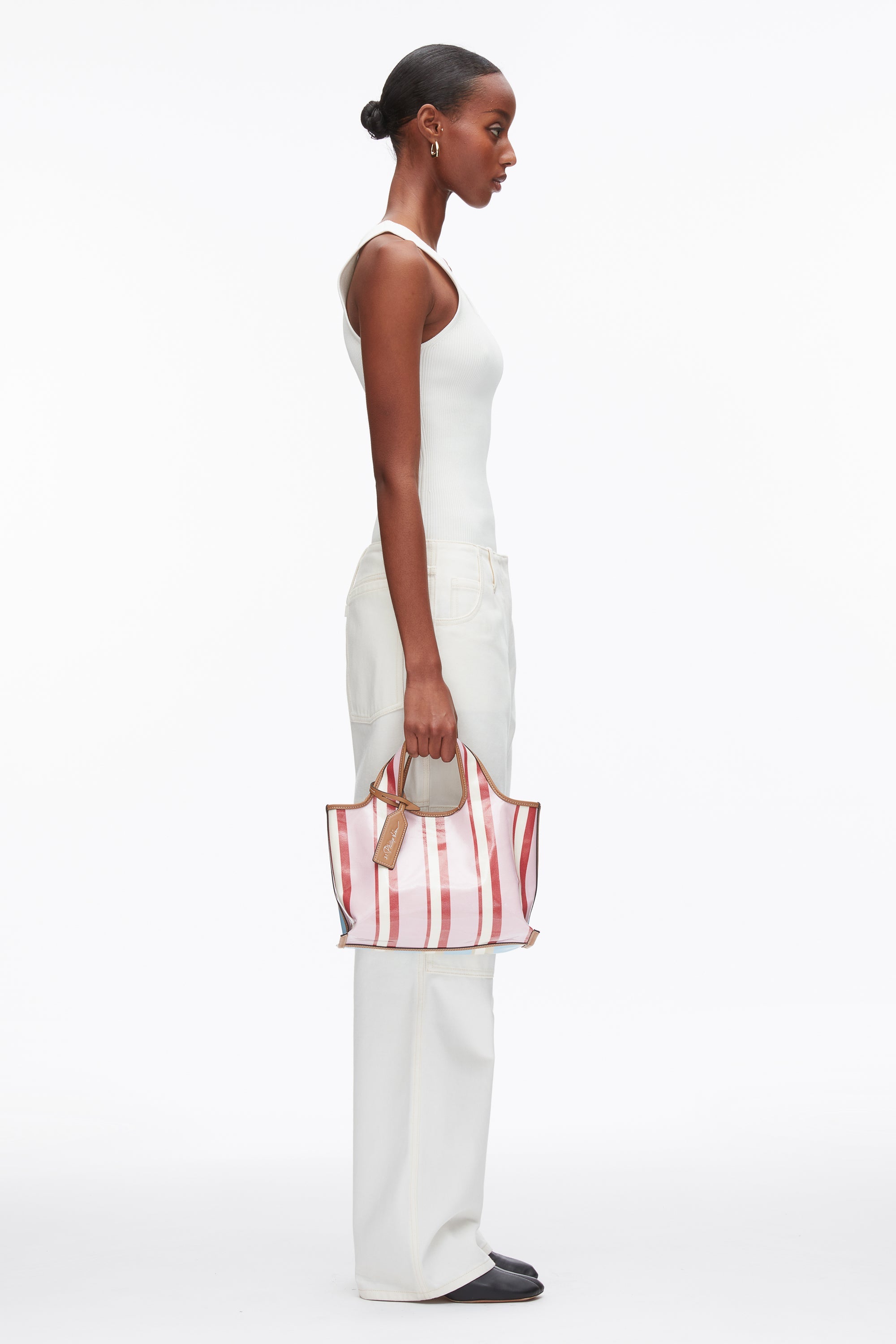 Blue-Pink Multi Dual Stripe Mini Market Tote | 3.1 Phillip Lim