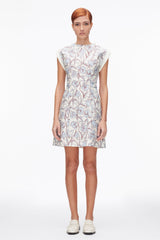 Sky Blue Multi Short Sleeve Floral Mini Dress | 3.1 Phillip Lim