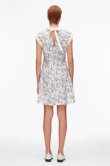 Sky Blue Multi Short Sleeve Floral Mini Dress | 3.1 Phillip Lim