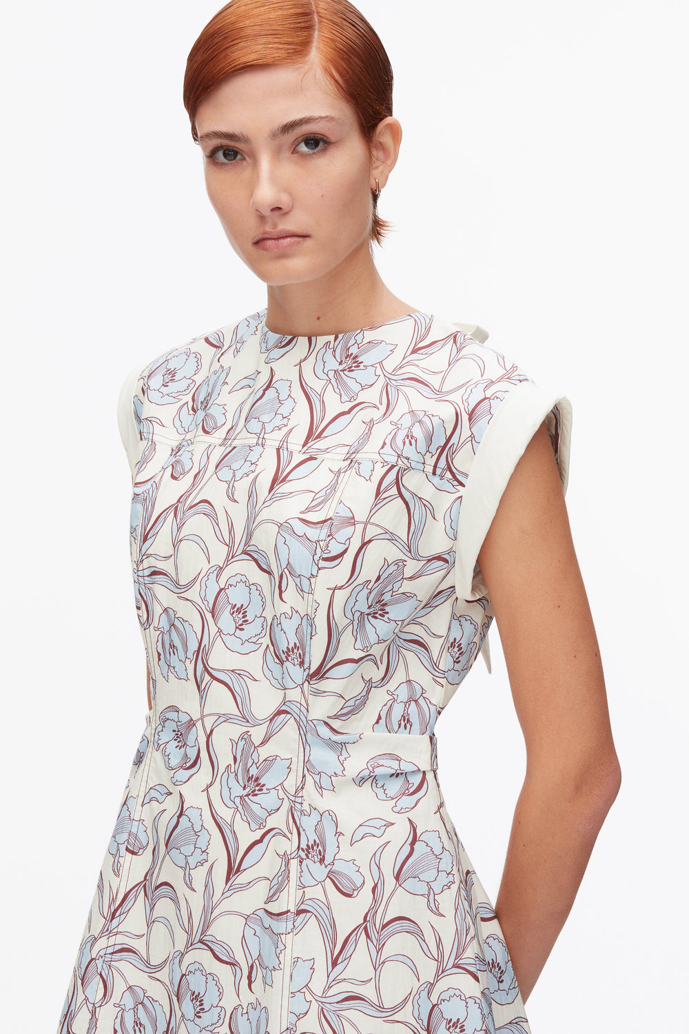 Sky Blue Multi Short Sleeve Floral Mini Dress | 3.1 Phillip Lim