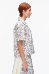 Sky Blue Multi Floral Printed Camp Shirt | 3.1 Phillip Lim
