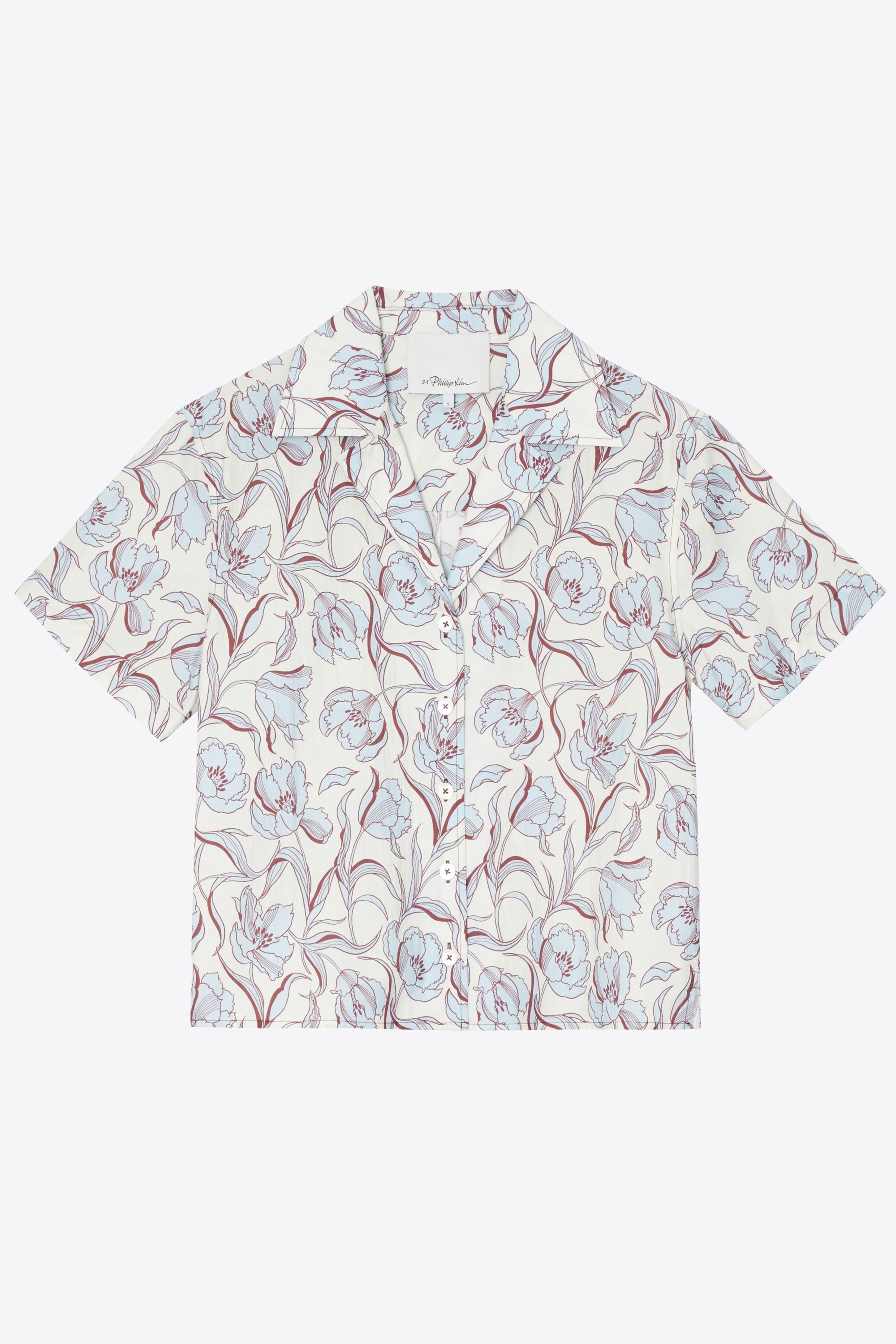 Sky Blue Multi Floral Printed Camp Shirt | 3.1 Phillip Lim