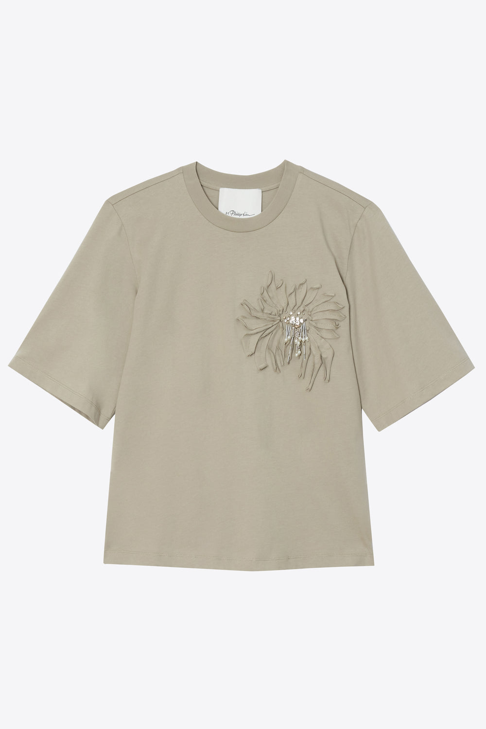 Sage Trapeze T-Shirt with Floral Appliqué | 3.1 Phillip Lim