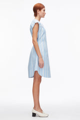Airy Blue Multi Striped Cap Sleeve Knee-Length Dress | 3.1 Phillip Lim