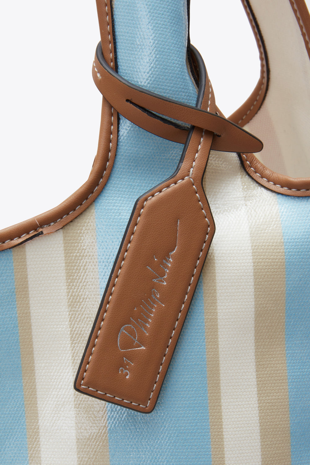 Blue-Pink Multi Dual Stripe Market Tote | 3.1 Phillip Lim
