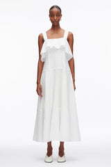 White Broderie Anglaise Patchwork Cascade Midi Dress | 3.1 Phillip Lim