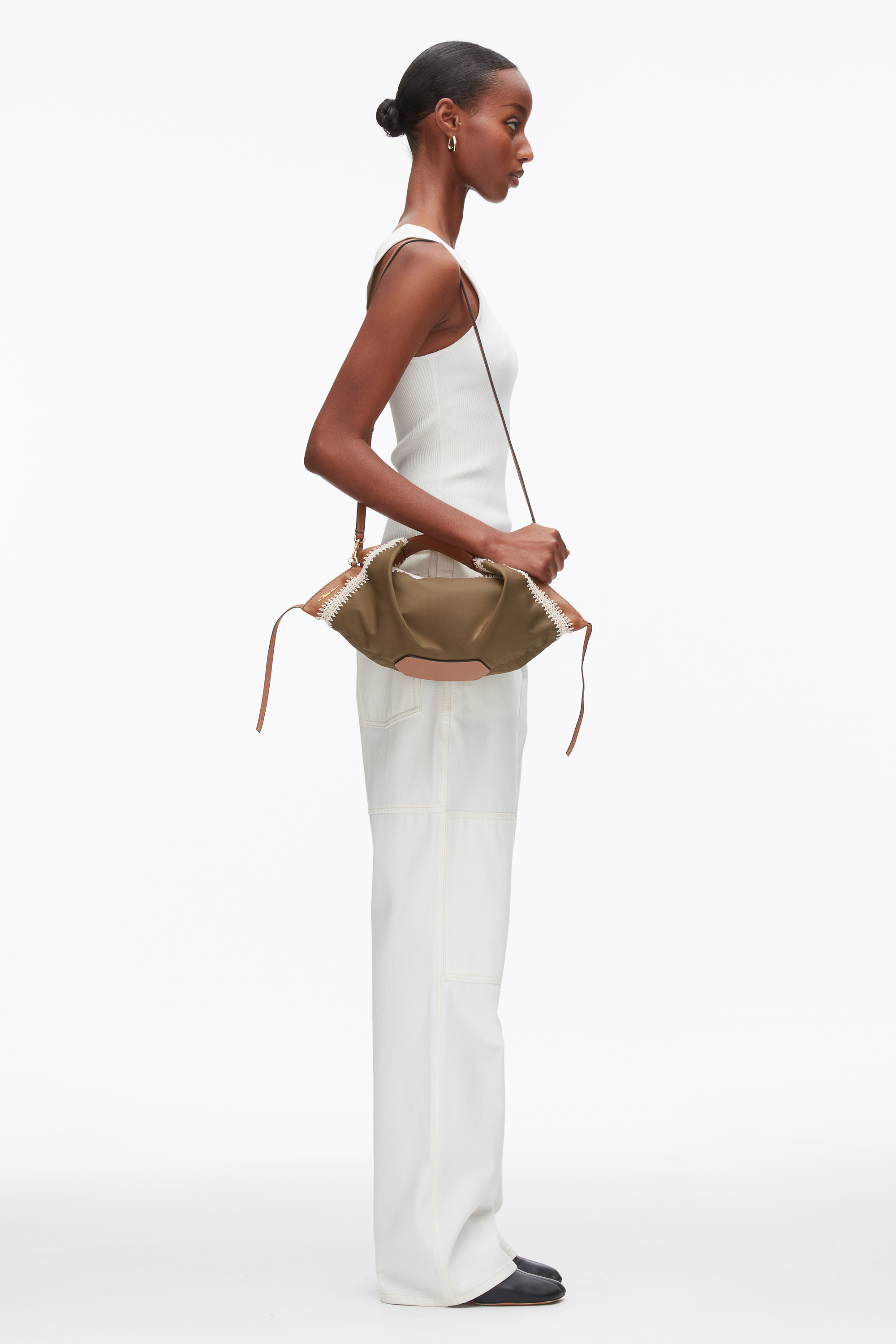 Mushroom Nylon Luna Mini Bag with Contrast Stitch | 3.1 Phillip Lim