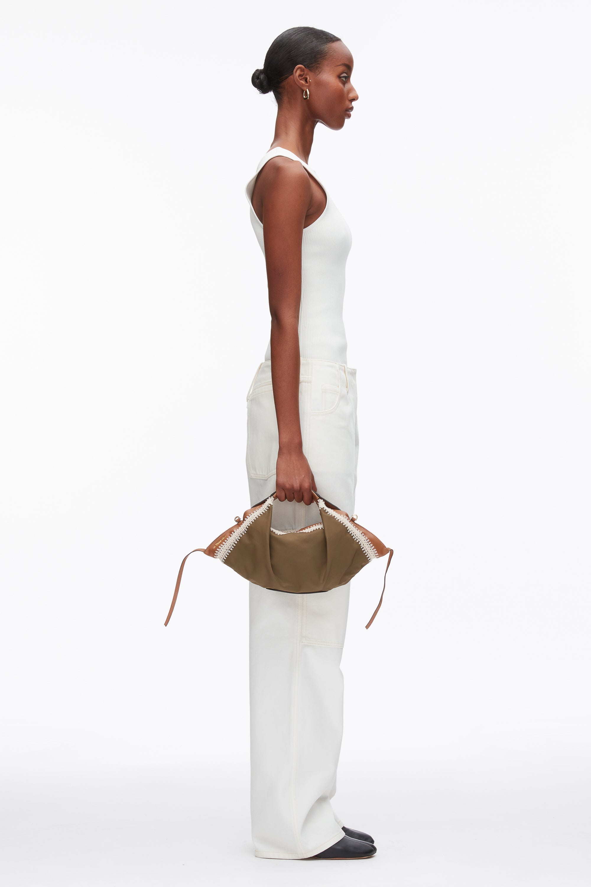 Mushroom Nylon Luna Mini Bag with Contrast Stitch | 3.1 Phillip Lim