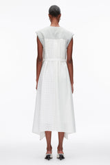 Lt Grey Melange-White Sleeveless French Terry Dress with Broderie Anglaise | 3.1 Phillip Lim