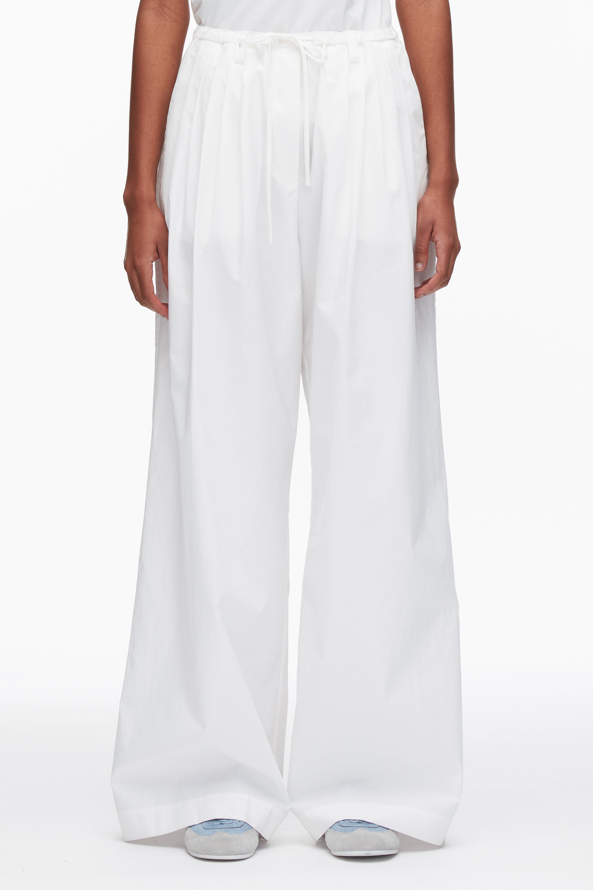White Structured Cotton Pull On Straight Leg Pants | 3.1 Phillip Lim