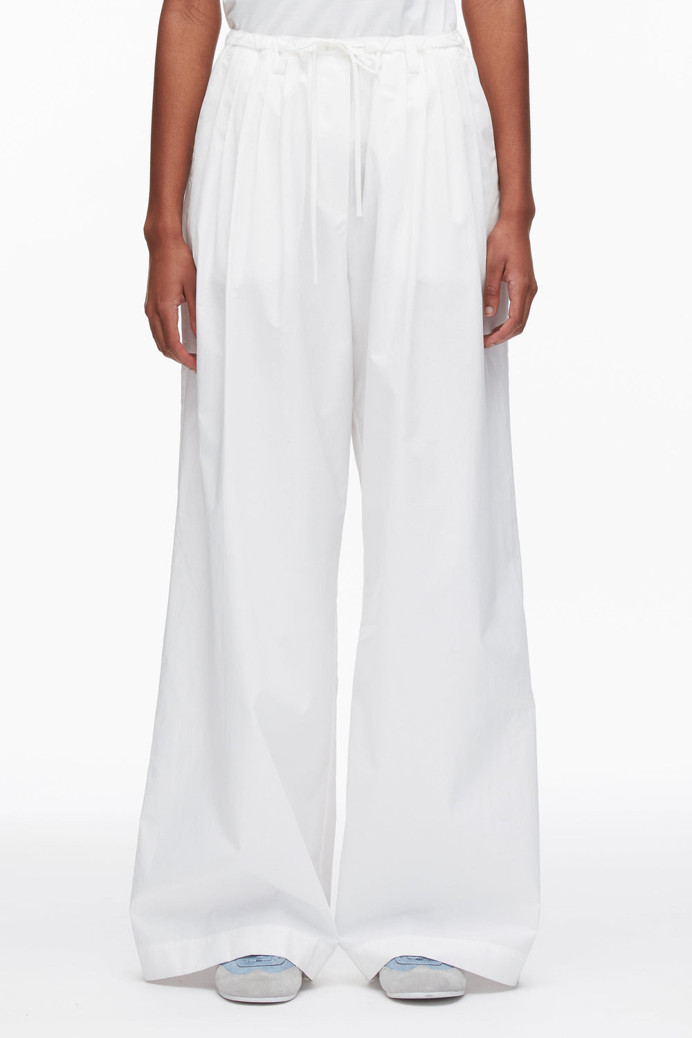 White Structured Cotton Pull On Straight Leg Pants | 3.1 Phillip Lim