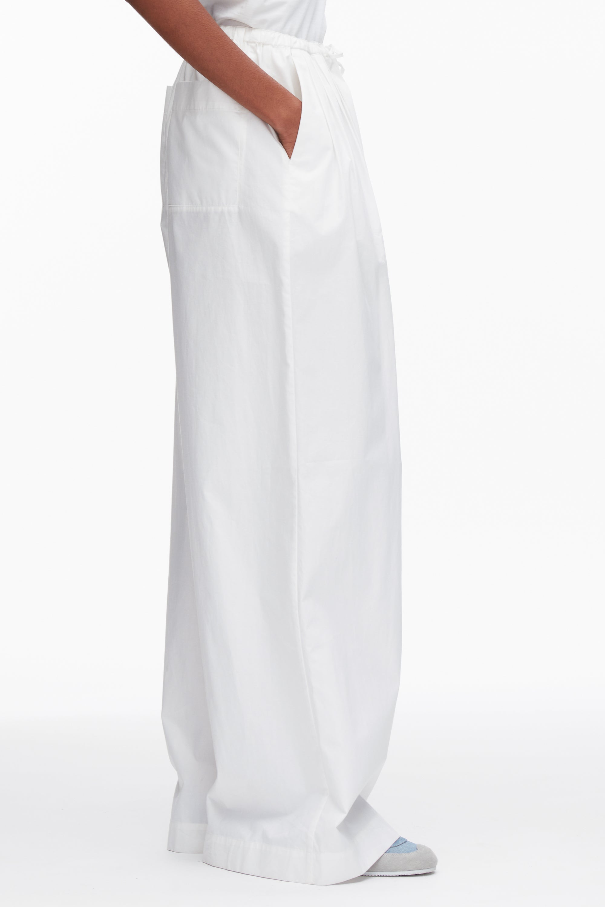 White Structured Cotton Pull On Straight Leg Pants | 3.1 Phillip Lim