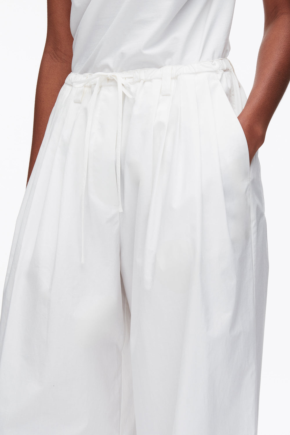 White Structured Cotton Pull On Straight Leg Pants | 3.1 Phillip Lim