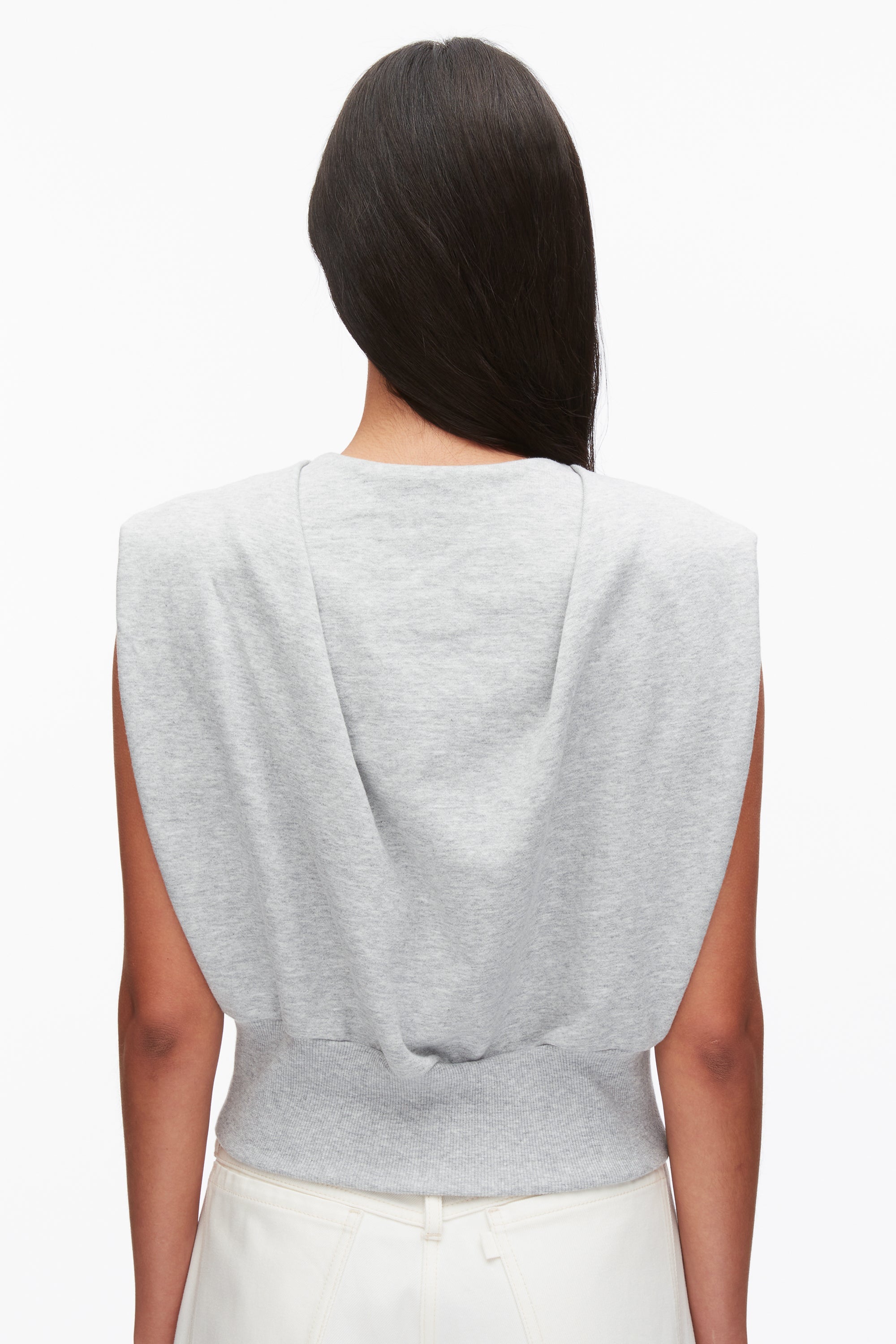 Lt Grey Melange Draped Sleeveless French Terry Top | 3.1 Phillip Lim