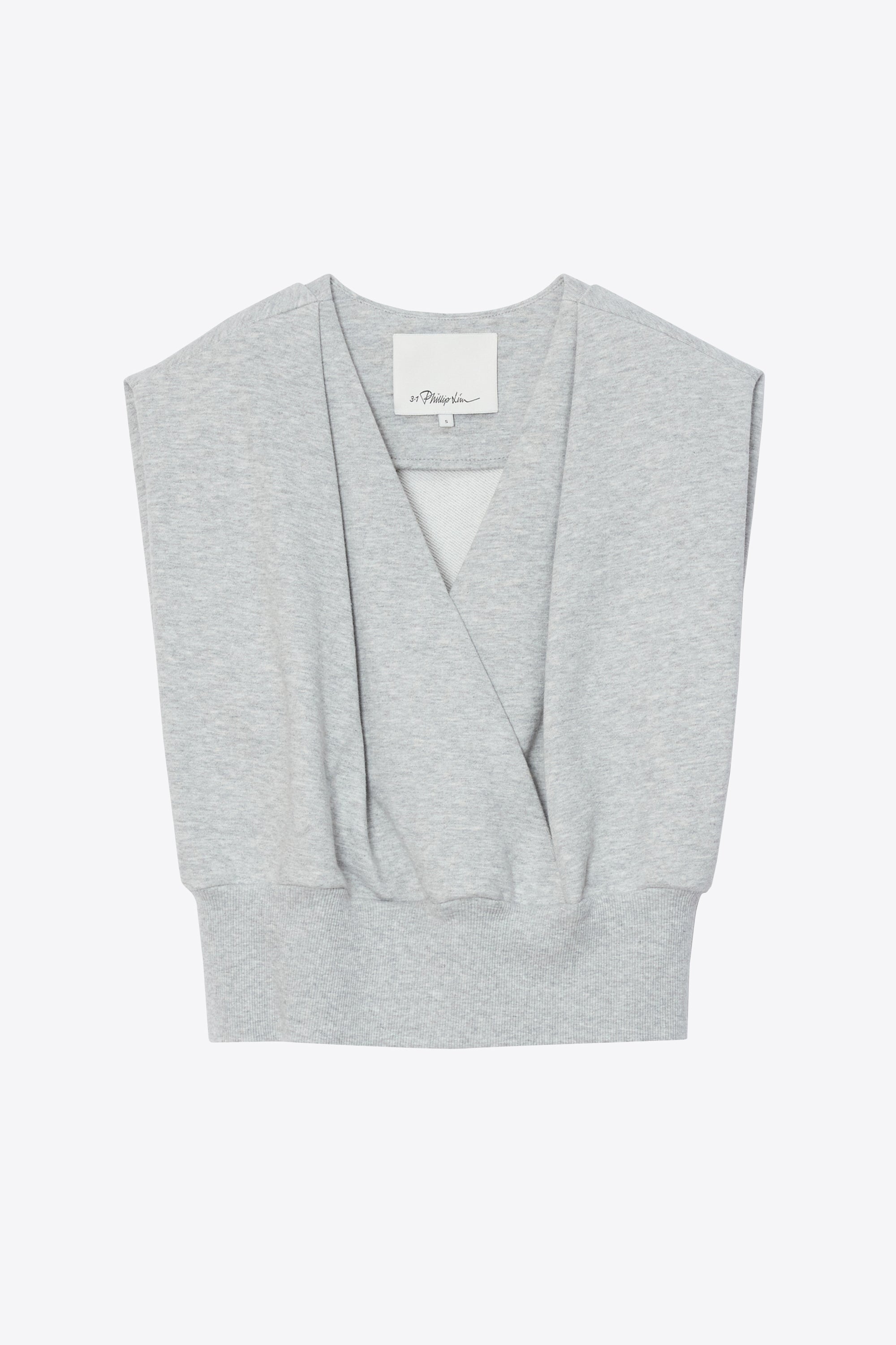 Lt Grey Melange Draped Sleeveless French Terry Top | 3.1 Phillip Lim