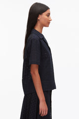 Midnight Broderie Anglaise Patchwork Camp Shirt | 3.1 Phillip Lim
