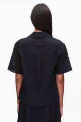 Midnight Broderie Anglaise Patchwork Camp Shirt | 3.1 Phillip Lim