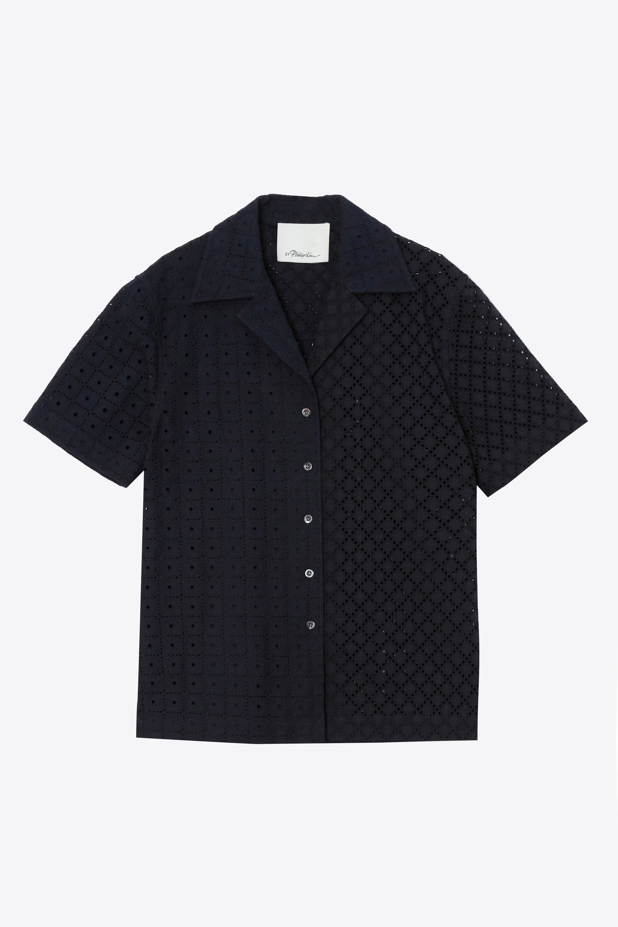 Midnight Broderie Anglaise Patchwork Camp Shirt | 3.1 Phillip Lim