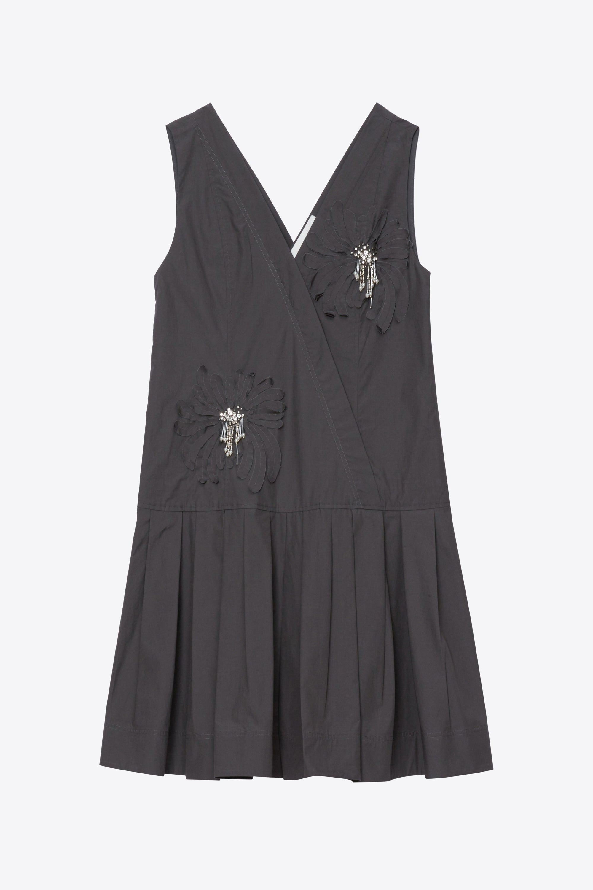 Slate Draped Tank Dress with Floral Appliqué | 3.1 Phillip Lim