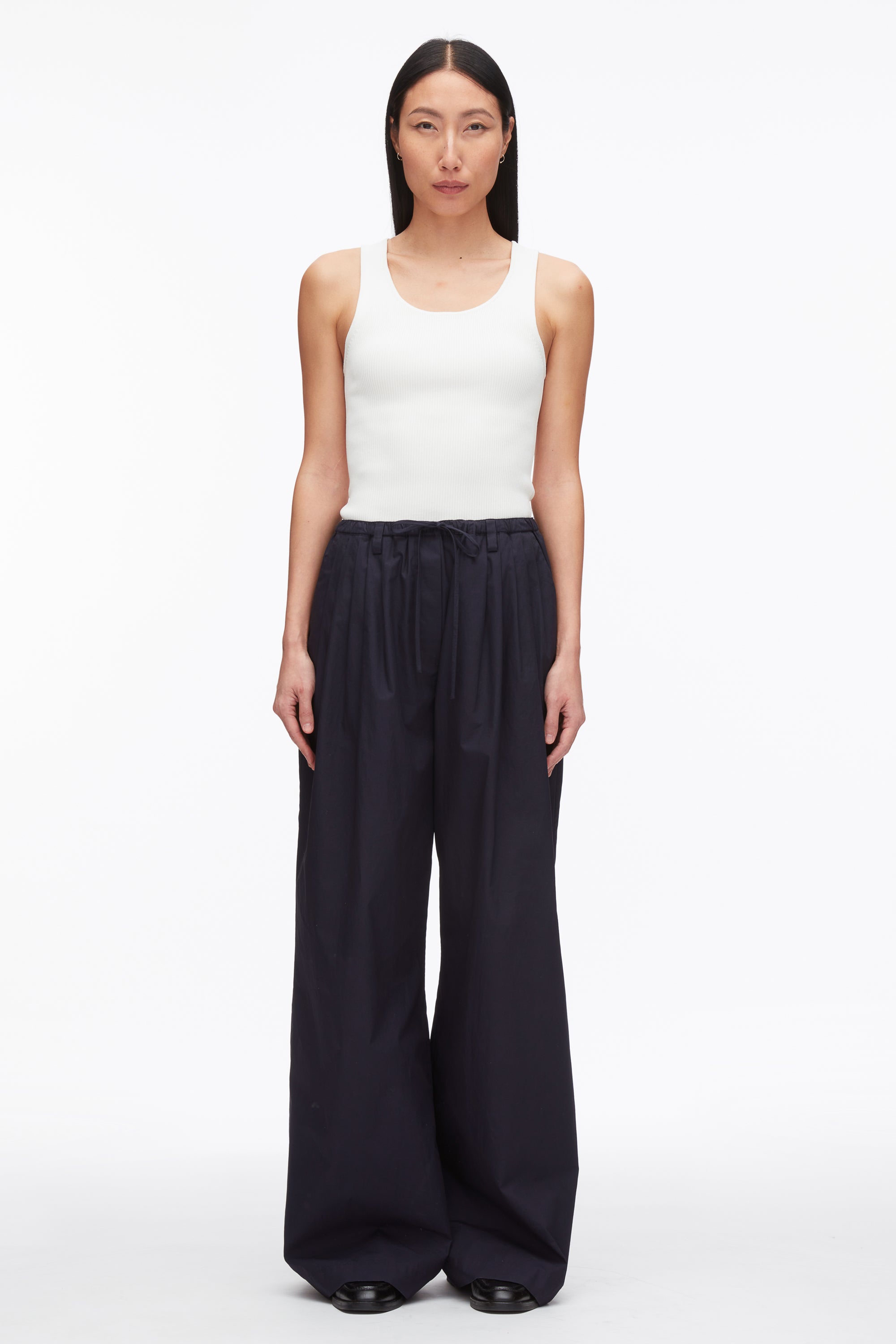 Midnight Structured Cotton Pull On Straight Leg Pants | 3.1 Phillip Lim
