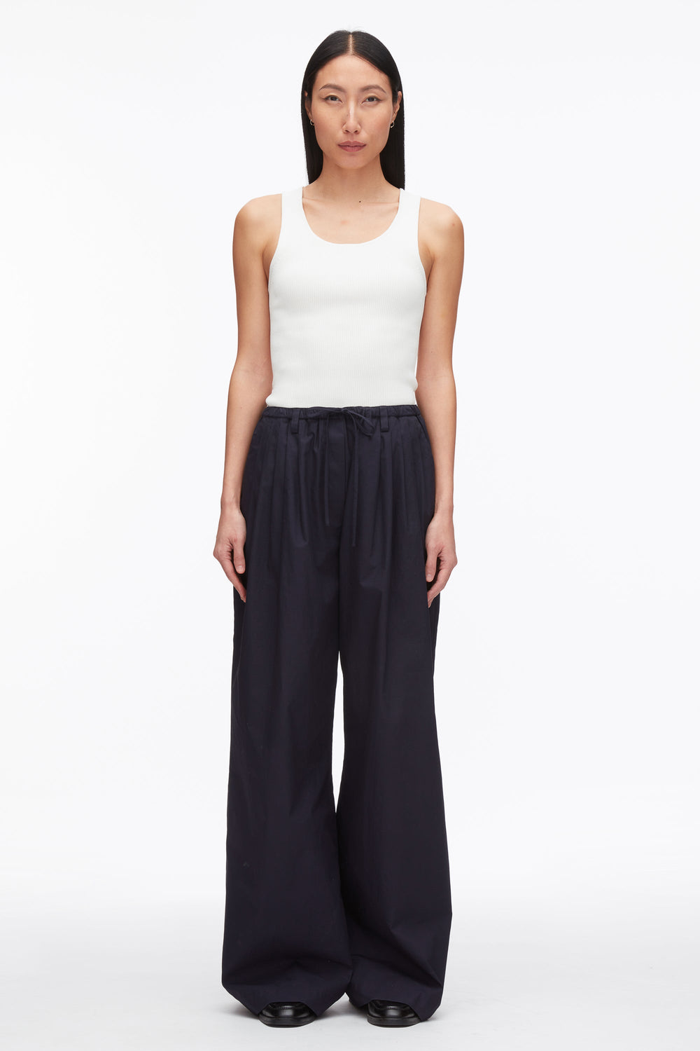 Midnight Structured Cotton Pull On Straight Leg Pants | 3.1 Phillip Lim