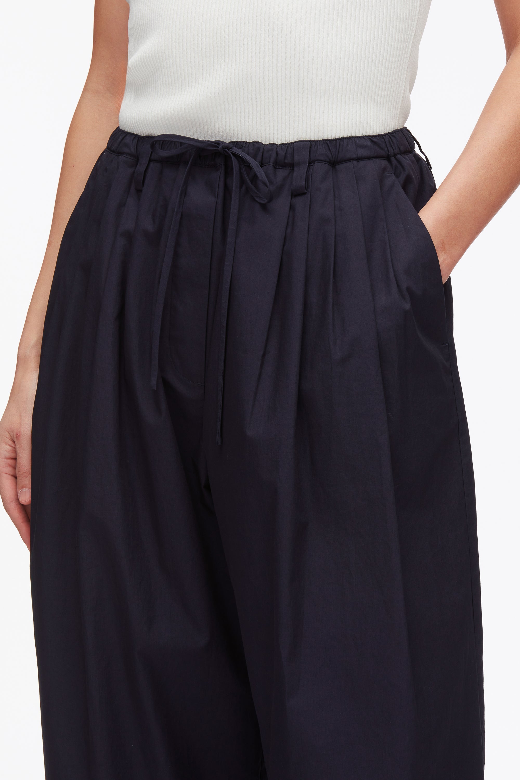 Midnight Structured Cotton Pull On Straight Leg Pants | 3.1 Phillip Lim