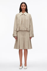 Khaki-Birch Snap Front Blouson Bomber Jacket | 3.1 Phillip Lim