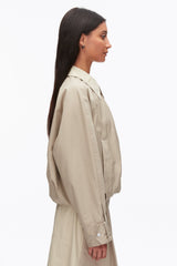 Khaki-Birch Snap Front Blouson Bomber Jacket | 3.1 Phillip Lim