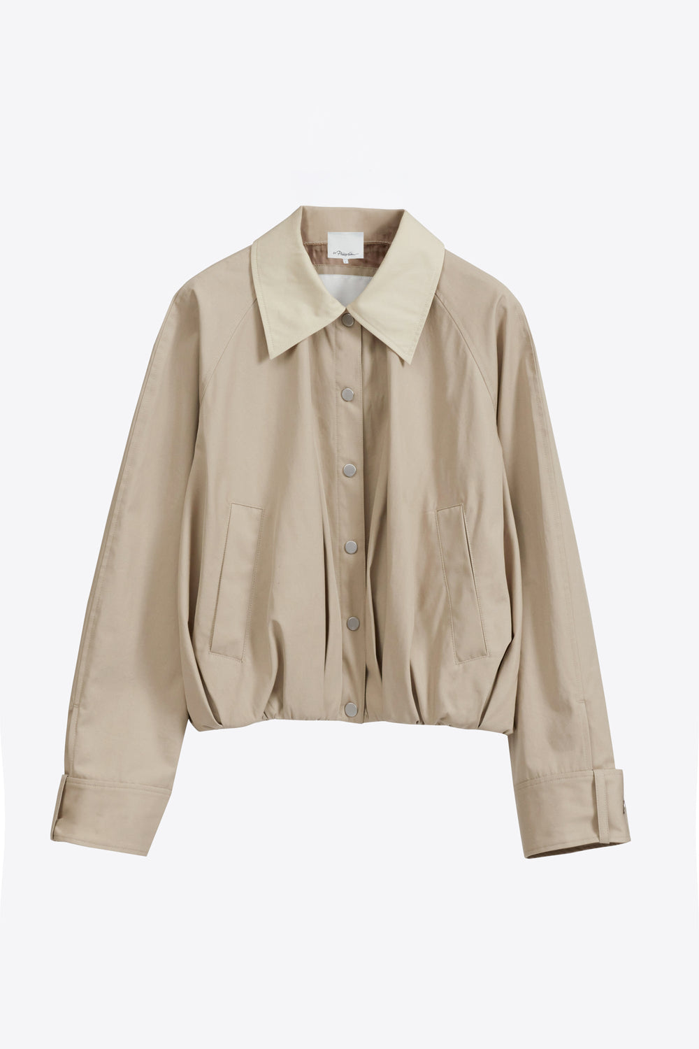 Khaki-Birch Snap Front Blouson Bomber Jacket | 3.1 Phillip Lim