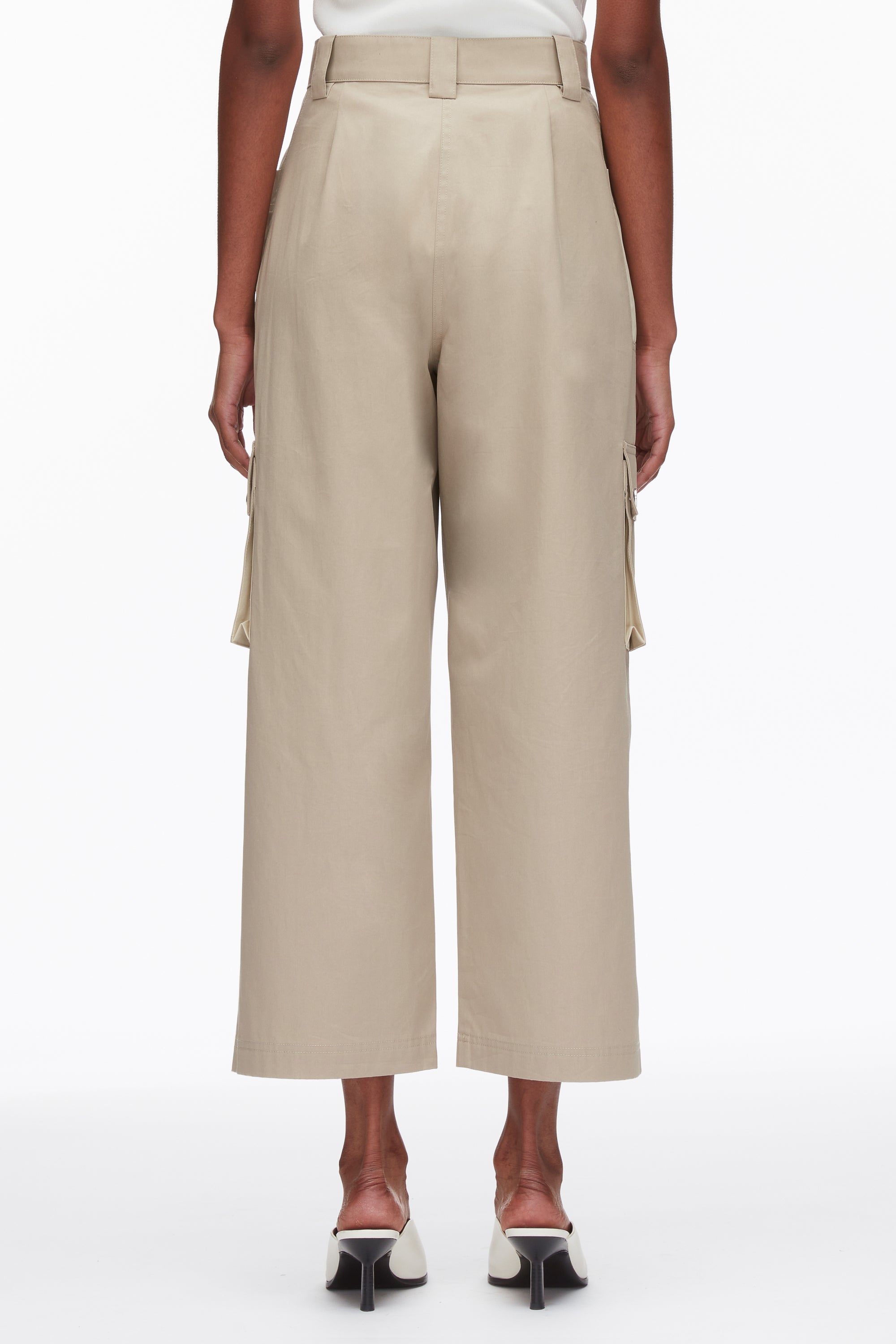 Khaki-Birch Two-Toned Cropped Cargo Pants | 3.1 Phillip Lim