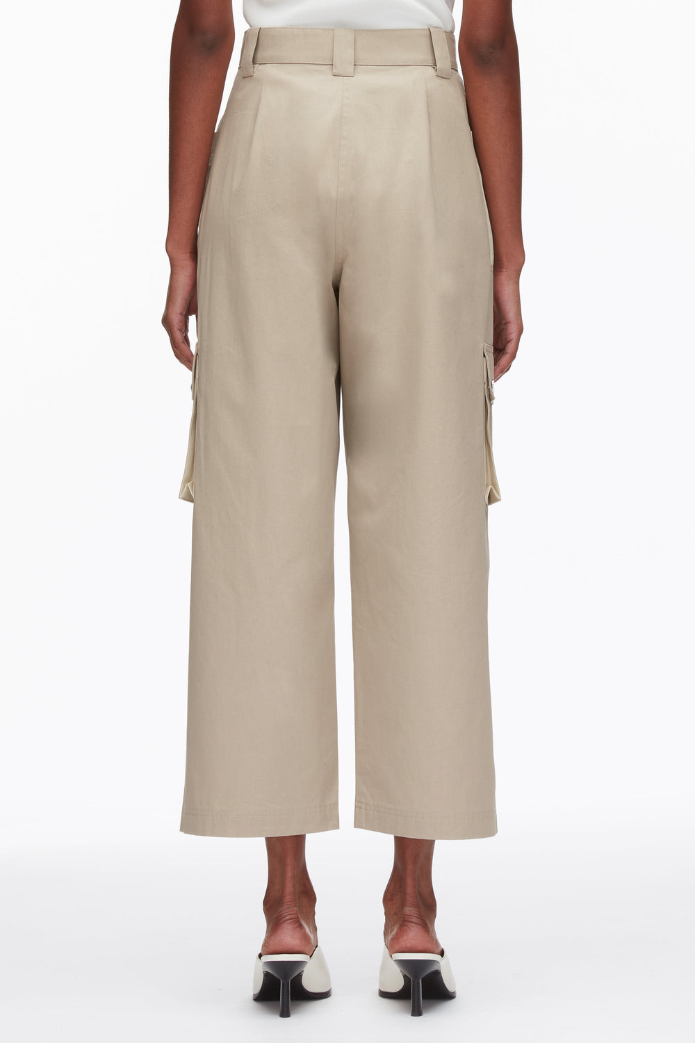 Khaki-Birch Two-Toned Cropped Cargo Pants | 3.1 Phillip Lim