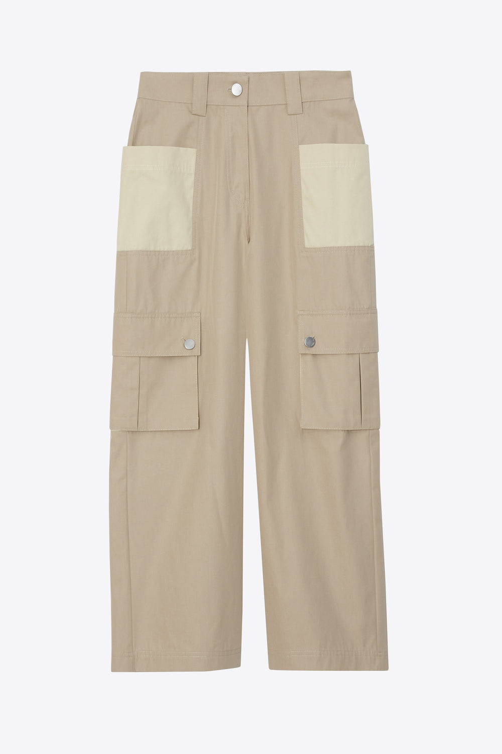 Khaki-Birch Two-Toned Cropped Cargo Pants | 3.1 Phillip Lim