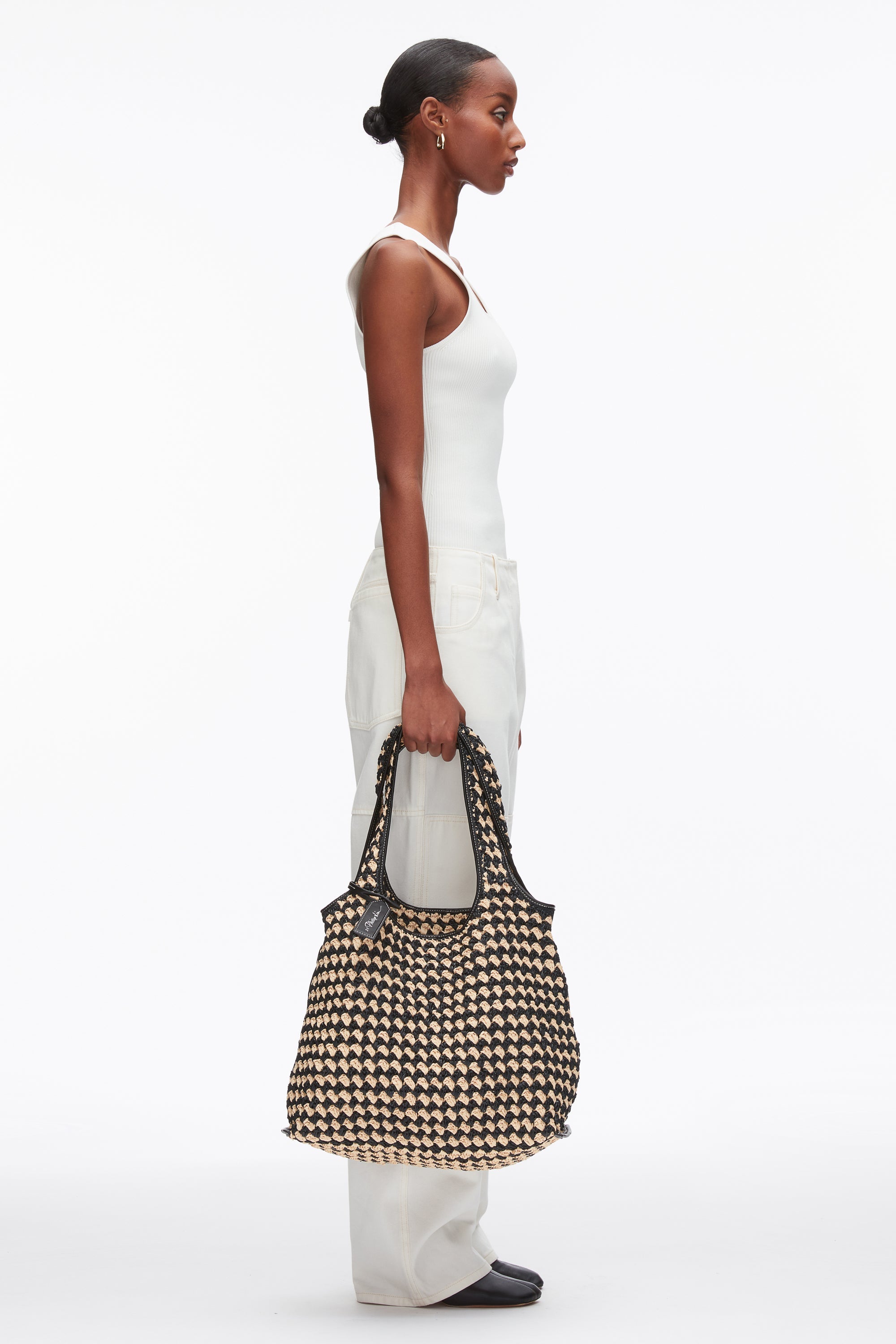 Black-Buckwheat Crochet Raffia Market Tote | 3.1 Phillip Lim