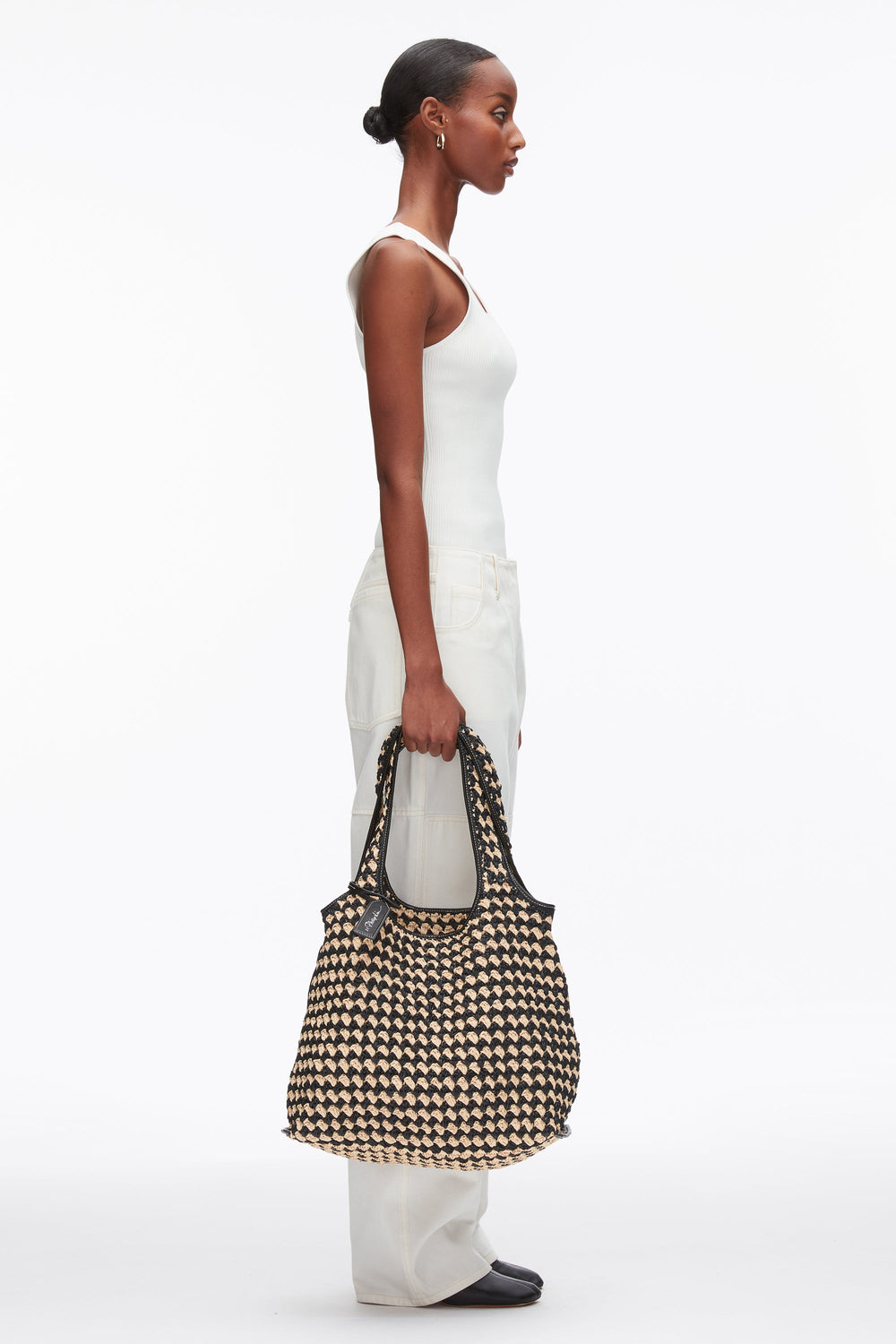 Black-Buckwheat Crochet Raffia Market Tote | 3.1 Phillip Lim