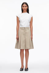 Khaki-Birch Two-Toned Wide Pleated Shorts | 3.1 Phillip Lim