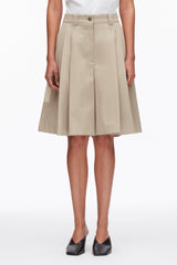 Khaki-Birch Two-Toned Wide Pleated Shorts | 3.1 Phillip Lim