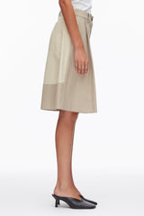 Khaki-Birch Two-Toned Wide Pleated Shorts | 3.1 Phillip Lim