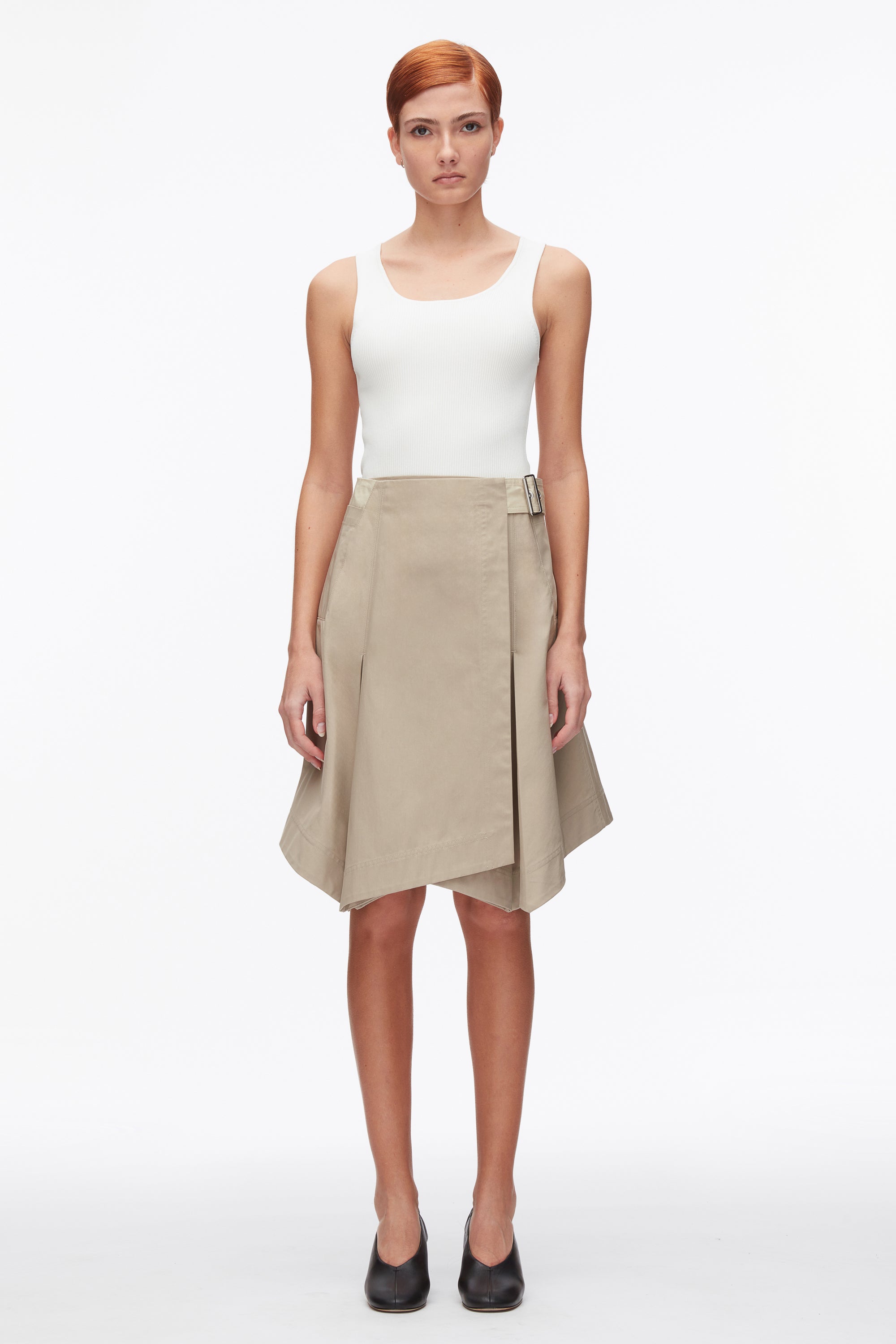 Khaki-Birch Two-Toned Handkerchief Wrap Skirt | 3.1 Phillip Lim