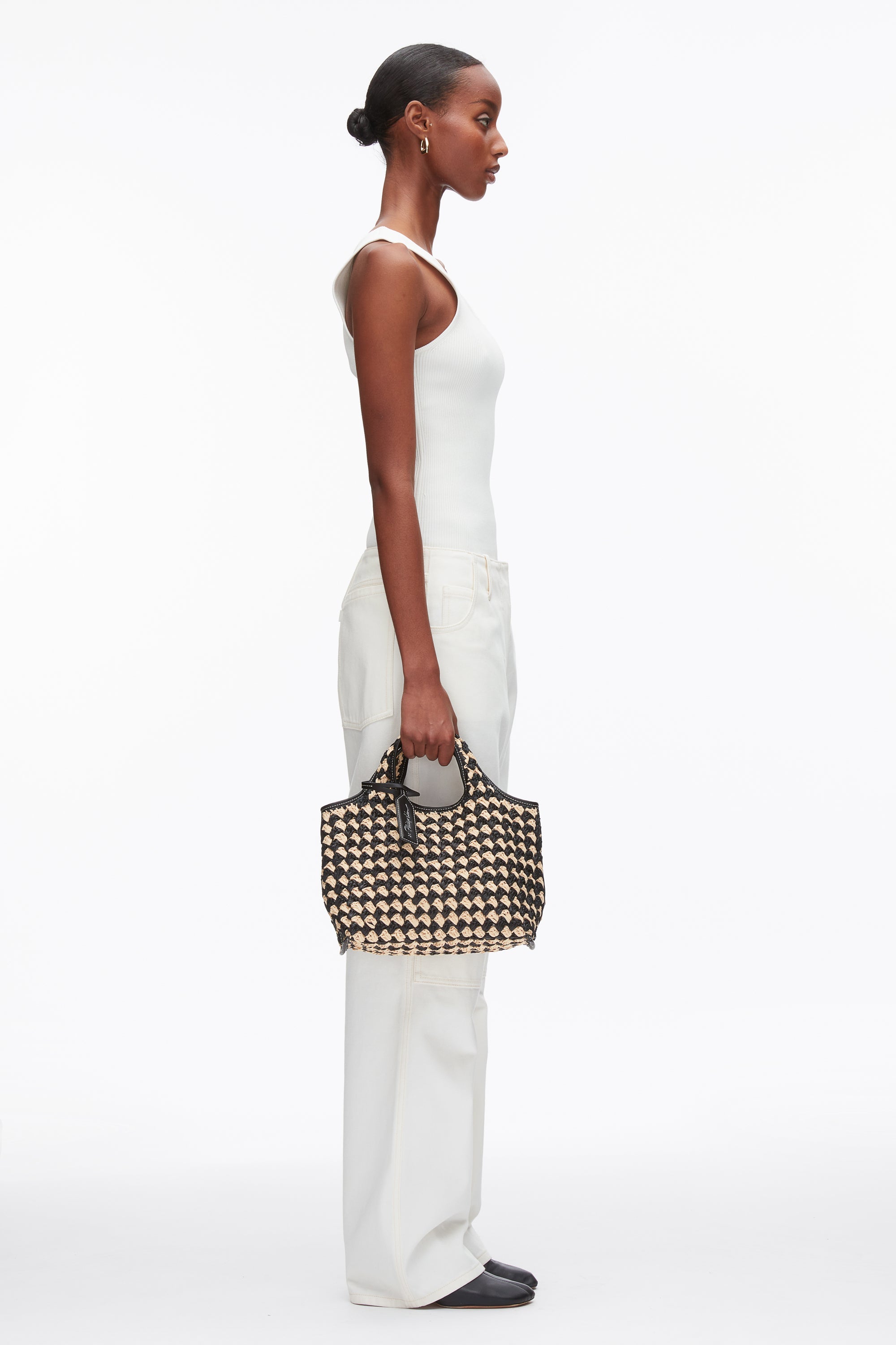 Black-Buckwheat Crochet Raffia Mini Market Tote | 3.1 Phillip Lim